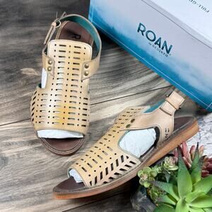 NIB ROAN BY BED STU Ballad II Leather Sandals Oats Slingback